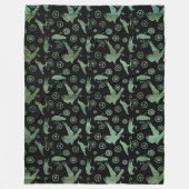Monogramm für Steampunk-Verdigris-Gänge Fleecedecke (Vorderseite)