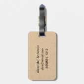 Monogramm für Steampunk-Verdigris-Gänge Gepäckanhänger (Rückseite vertikal)