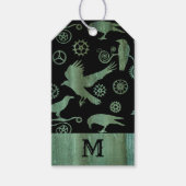 Monogramm für Steampunk-Verdigris-Gänge Geschenkanhänger (Vorderseite)