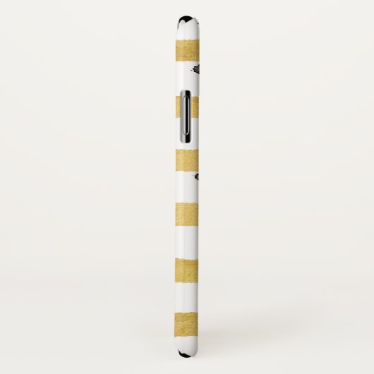 Monogramm für Streifen und schwarze Punkte Case-Mate iPhone Hülle (Hinten/Rechts)