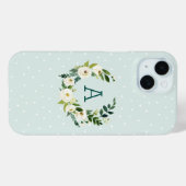 Monogramm für süße Grünkleider und Minzpunkte Case-Mate iPhone Hülle (Rückseite (Horizontal))