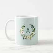 Monogramm für süße Grünkleider und Minzpunkte Kaffeetasse (Links)