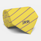 Monogramm für traditionelle gelbe Rosa und blaue S Krawatte (Gerollt)