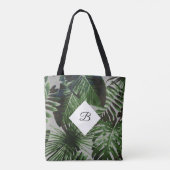 Monogramm für tropische Blätter mit Ihren Initiale Tasche (Rückseite)