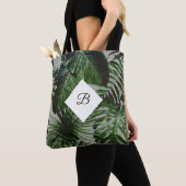 Monogramm für tropische Blätter mit Ihren Initiale Tasche (Von Nahem)