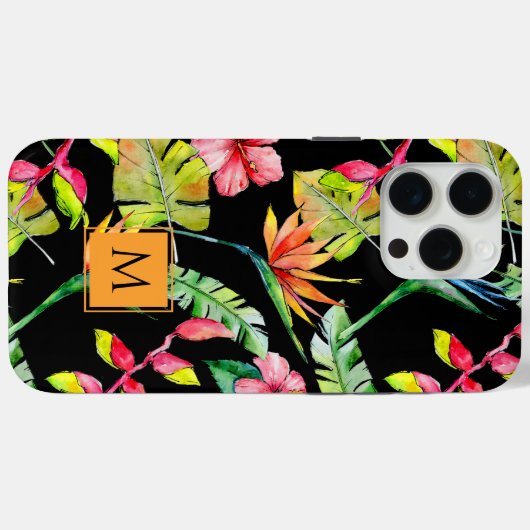 Monogramm für tropischen Garten Case-Mate iPhone Hülle (Rückseite (Horizontal))