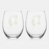 Monogramm für tropischen Garten Weinglas Ohne Stiel (Rückseite)