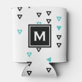 Monogramm für Truquoise und schwarze Dreiecke Dosenkühler (Rückseite)