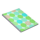 Monogramm für Türkisblaue und orangefarbene Kreise Notizblock (Rechte Seite)