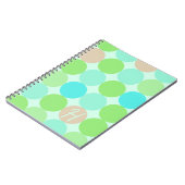 Monogramm für Türkisblaue und orangefarbene Kreise Notizblock (Linke Seite)