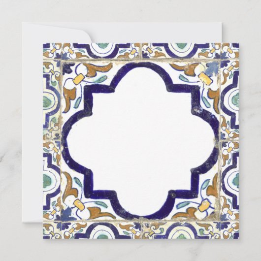 Monogramm für Vintage botanische ZierTiles Mitteilungskarte (Vorderseite)