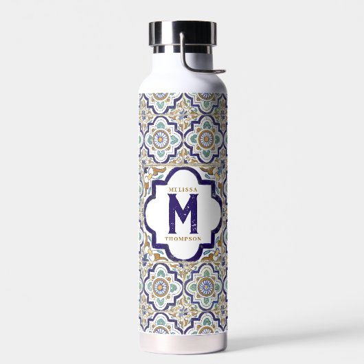 Monogramm für Vintage botanische ZierTiles Trinkflasche (Links)