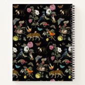 Monogramm für Vintage dunkle botanische Tiere Notizblock (Rückseite)