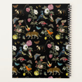 Monogramm für Vintage dunkle botanische Tiere Planer (Rückseite)