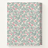 Monogramm für Vintage florale Skriptnamen Notizblock (Rückseite)