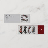 MONOGRAMM FÜR Vintage MOTORRÄDER Mini Visitenkarte (Vorne/Hinten)
