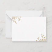 Monogramm für Vintages Gold-Floral-Wappen Mitteilungskarte (Rückseite)