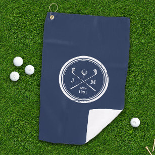Monogramm für Vintages Golf Club-Logo Golfhandtuch