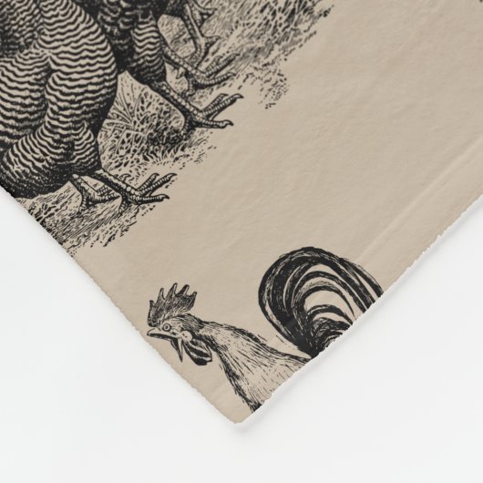 Monogramm für Vintages Hühnerroster Fleecedecke (Ecke)