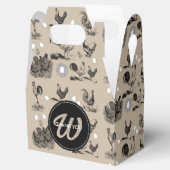 Monogramm für Vintages Hühnerroster Geschenkschachtel (Geöffnet)
