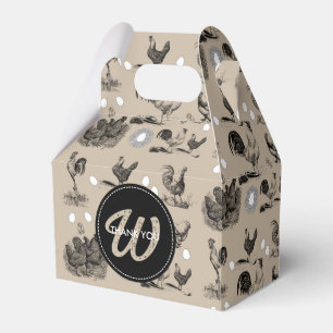 Monogramm für Vintages Hühnerroster Geschenkschachtel