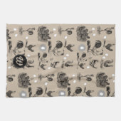 Monogramm für Vintages Hühnerroster Geschirrtuch (Horizontal)