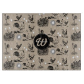 Monogramm für Vintages Hühnerroster Schneidebrett (Vorderseite)