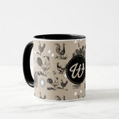 Monogramm für Vintages Hühnerroster Tasse (Vorderseite Links)