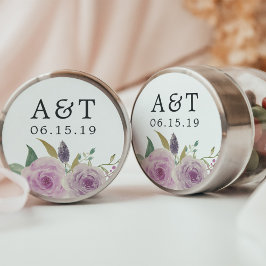 Monogramm für Violet und Sage Wedding Runder Aufkleber