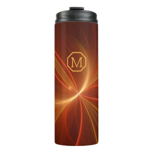 Monogramm für warme Farben des mystischen Abstrakt Thermosbecher