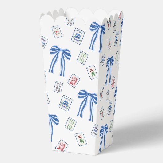 Monogramm für Wasserfarben-Mahjong-Tiles und Bows Geschenkschachtel (Rückseite)