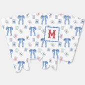 Monogramm für Wasserfarben-Mahjong-Tiles und Bows Geschenkschachtel (Ungeklappt)