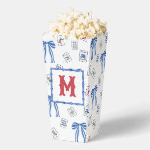 Monogramm für Wasserfarben-Mahjong-Tiles und Bows Geschenkschachtel