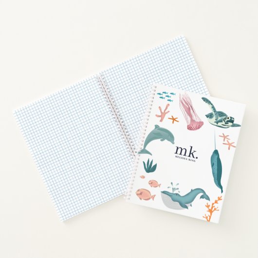 Monogramm für Wasserfarben Notizblock (Innenseite)