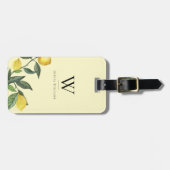Monogramm für Wasserfarben Sommerlemonen Gepäckanhänger (Vorderseite horizontal)