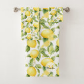 Monogramm für Wasserfarben und Grünmuster Badhandtuch Set (Insitu)