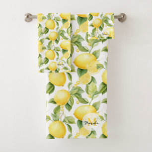 Monogramm für Wasserfarben und Grünmuster Badhandtuch Set