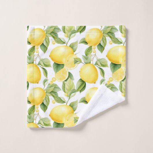 Monogramm für Wasserfarben und Grünmuster Badhandtuch Set (Waschlappen)