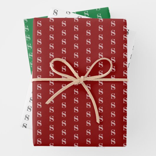 Monogramm für Weihnachtspapier Geschenkpapier Set (Beispiel)
