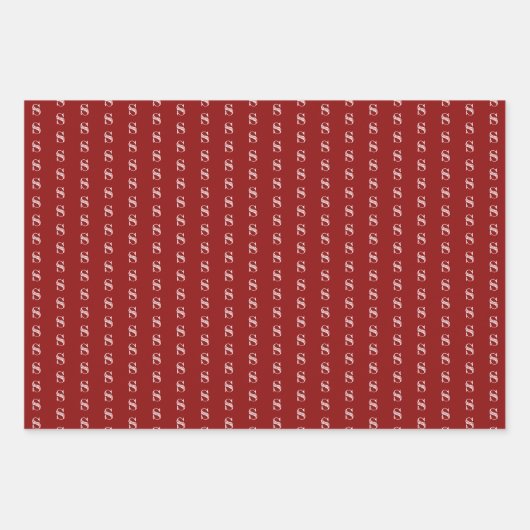 Monogramm für Weihnachtspapier Geschenkpapier Set (Vorderseite)