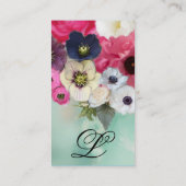 MONOGRAMM FÜR WEISSE ROSEN UND ANEMONEN-BLUME VISITENKARTE (Rückseite)