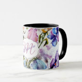 Monogramm für Whimsical Floral und Butterfett Tasse (VorderseiteRechts)