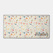 Monogramm für Wildblumen und Schmetterlinge Schreibtischunterlage (Vorderseite)