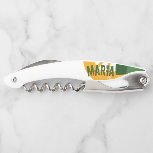 Monogramm für Zitronenskalben und Blätter Kellnermesser (Rückseite)