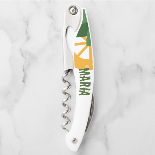 Monogramm für Zitronenskalben und Blätter Kellnermesser (Vorderseite)