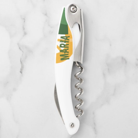 Monogramm für Zitronenskalben und Blätter Kellnermesser (Rückseite)