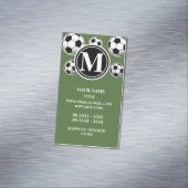 Monogramm-Fußball - Baum-Spitze Magnetische Visitenkarte (Beispiel)