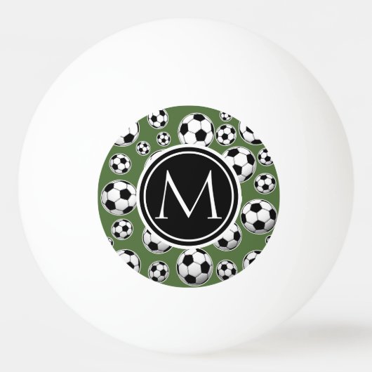 Monogramm-Fußball - Baum-Spitze Tischtennisball (Vorderseite)