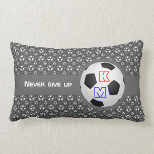 Monogramm-Fußball-Fußball-Ball-gemustertes Lendenkissen