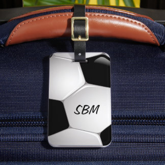 Monogramm Fußball-Fußball-Ball Gepäckanhänger